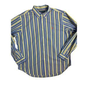 Ralph Lauren Mens XL Shirt Multicolor Stripe Classic Fit Long Sleeve Vintage
